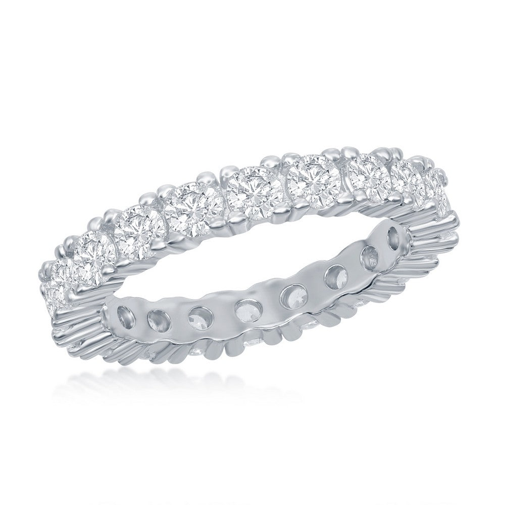 Diamond Eternity Wedding Band 14k White Gold - 2mm 1.00 ct