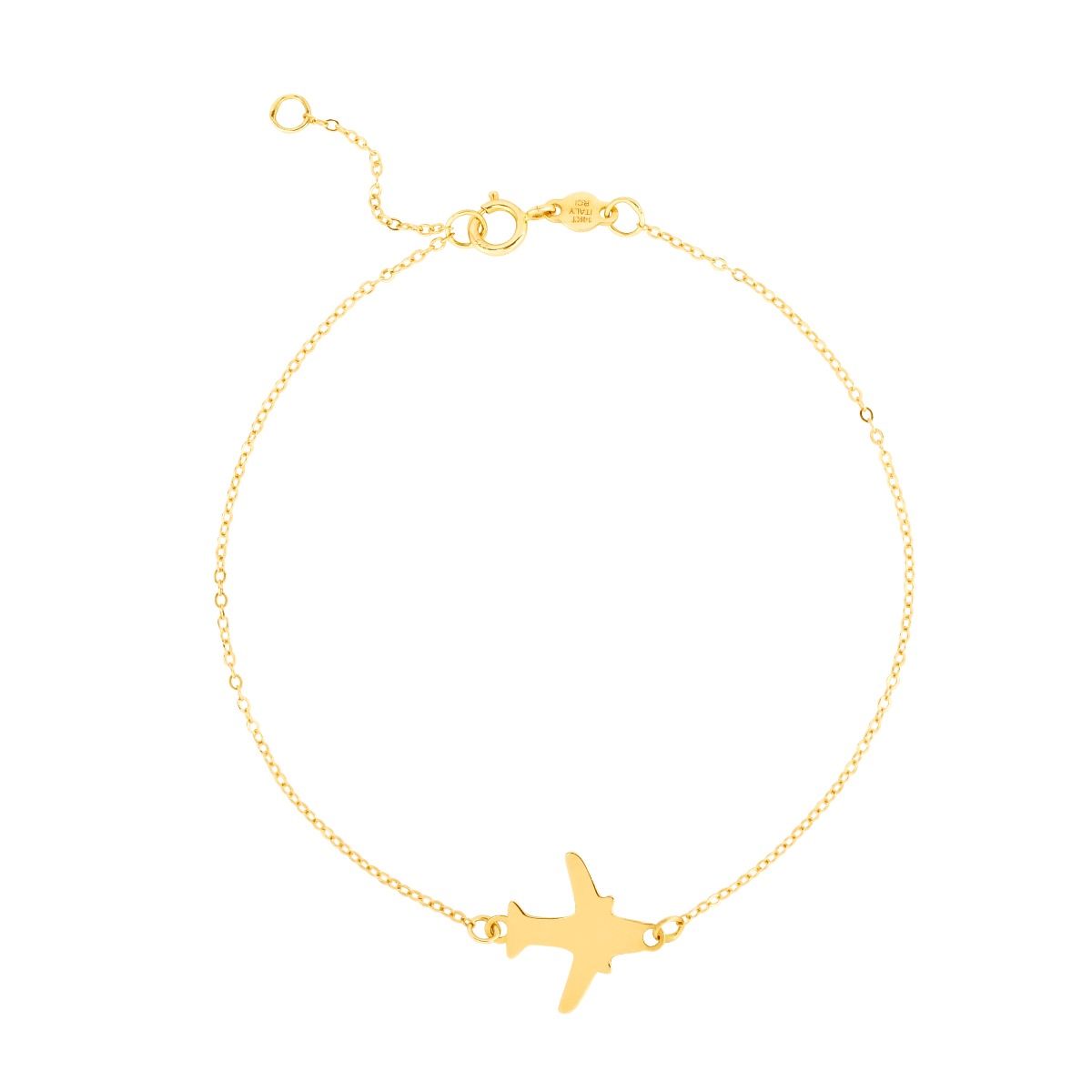 14K Gold Airplane Bracelet