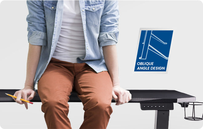 Challenger Gaming Standing Desk with Sleek and Sturdy Oblique Angle Design, High Load Capacity and Exquisite Craftsmanship by Sunaofe.