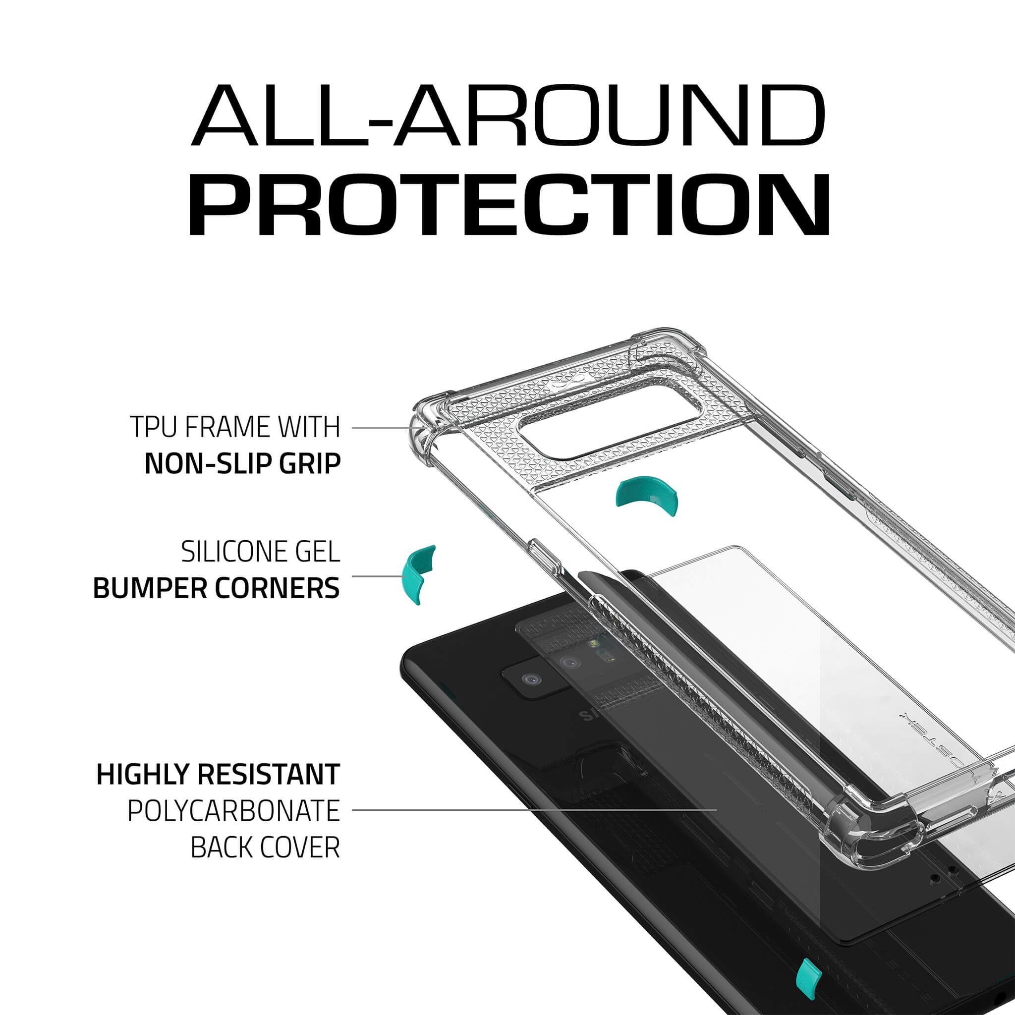 COVERT CLEAR Cases for Note 8