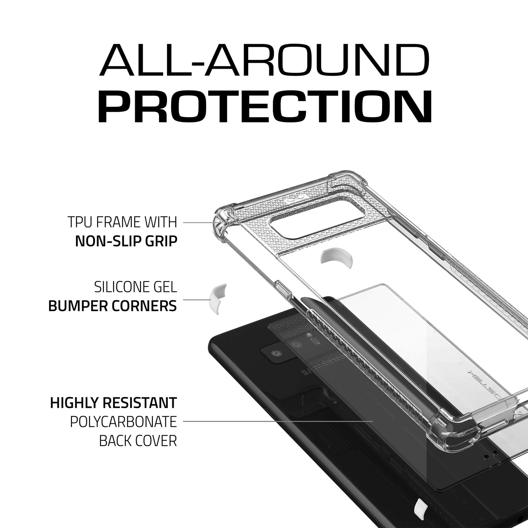 COVERT CLEAR Cases for Note 8