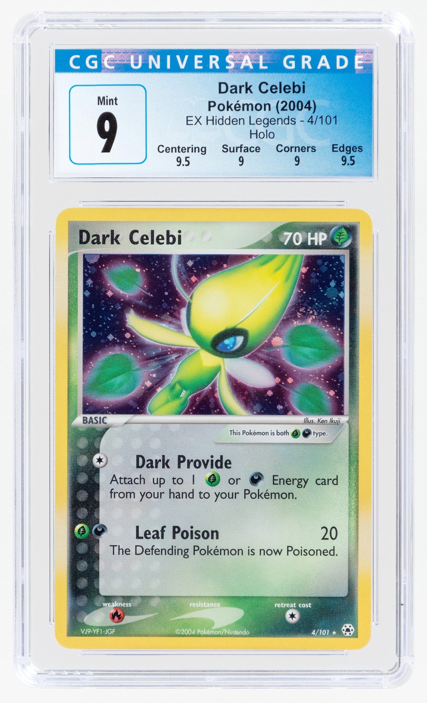 2004 Pokemon Ex Hidden Legends Set Dark Celebi 4/101 Holo CGC 9