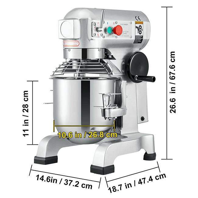 600W Commercial Dough Kneader Bakery Mixer Machine, 15QT