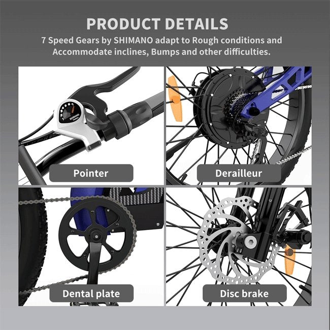 AOSTIRMOTOR S17-1500W 48V20Ah 1500W Electric Bike, 26