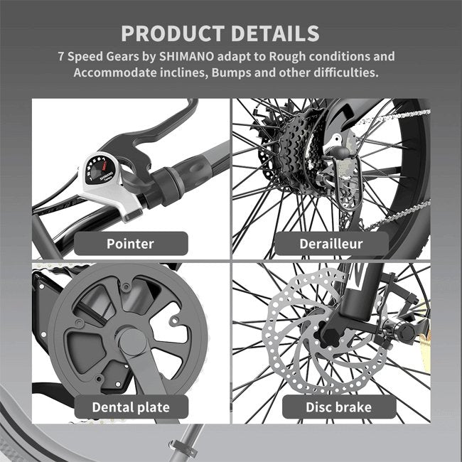 AOSTIRMOTOR S18 48V/15Ah 750W All Terrain Fat Tire Electric Mountain Bike, 26