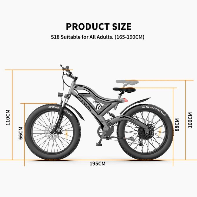 AOSTIRMOTOR S18 48V/15Ah 750W All Terrain Fat Tire Electric Mountain Bike, 26