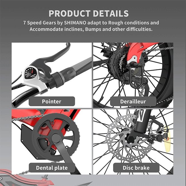 AOSTIRMOTOR S18-Mini 48V15Ah 500W Fat Tire Electric Mountain Bike, 20'