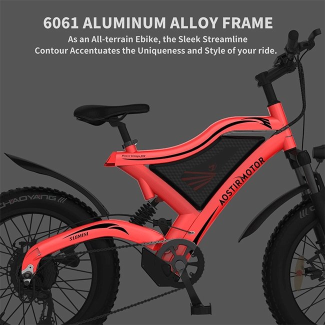 AOSTIRMOTOR S18-Mini 48V15Ah 500W Fat Tire Electric Mountain Bike, 20'