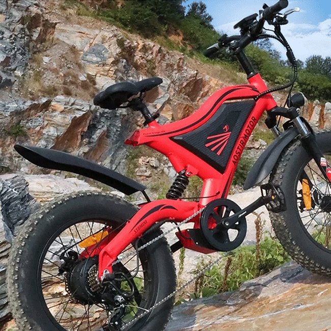 AOSTIRMOTOR S18-Mini 48V15Ah 500W Fat Tire Electric Mountain Bike, 20'