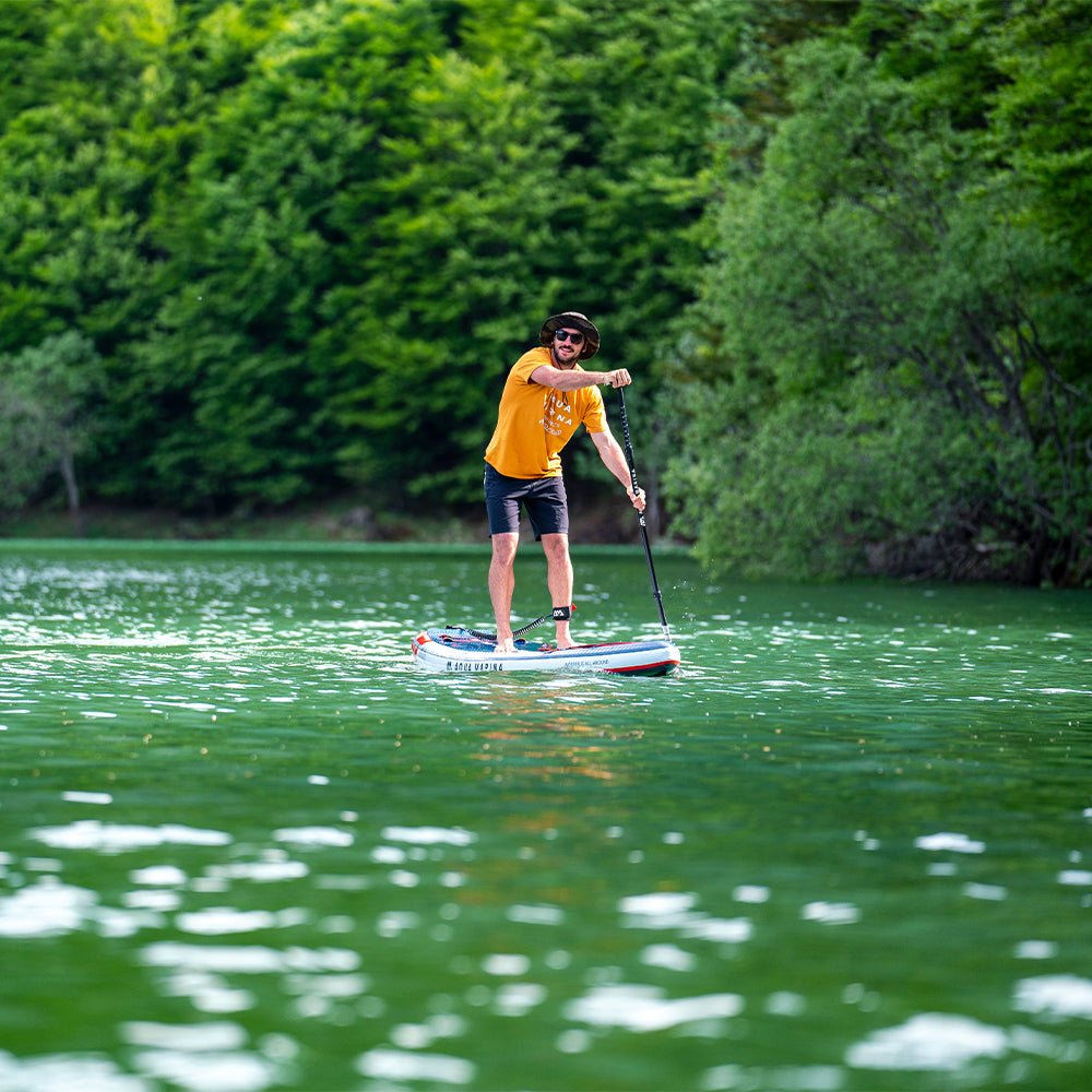 [FREE GIFT - $50 VALUE] AQUA MARINA HYPER BT-23HY02 Navy Touring SUP With Hydrodynamic Rail Edges & Adjustable Bungee, 12FT (SAK23285)