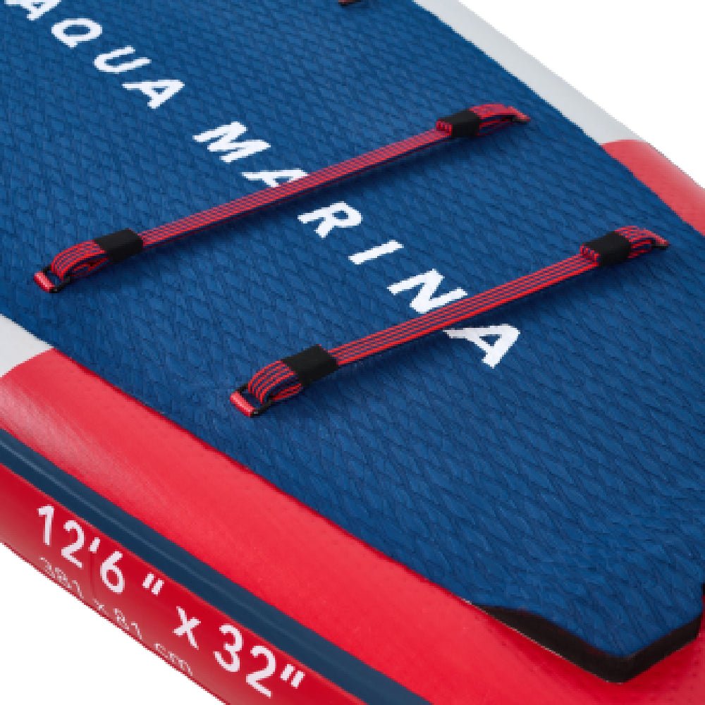 [FREE GIFT - $50 VALUE] AQUA MARINA HYPER BT-23HY02 Navy Touring SUP With Hydrodynamic Rail Edges & Adjustable Bungee, 12FT (SAK23285)