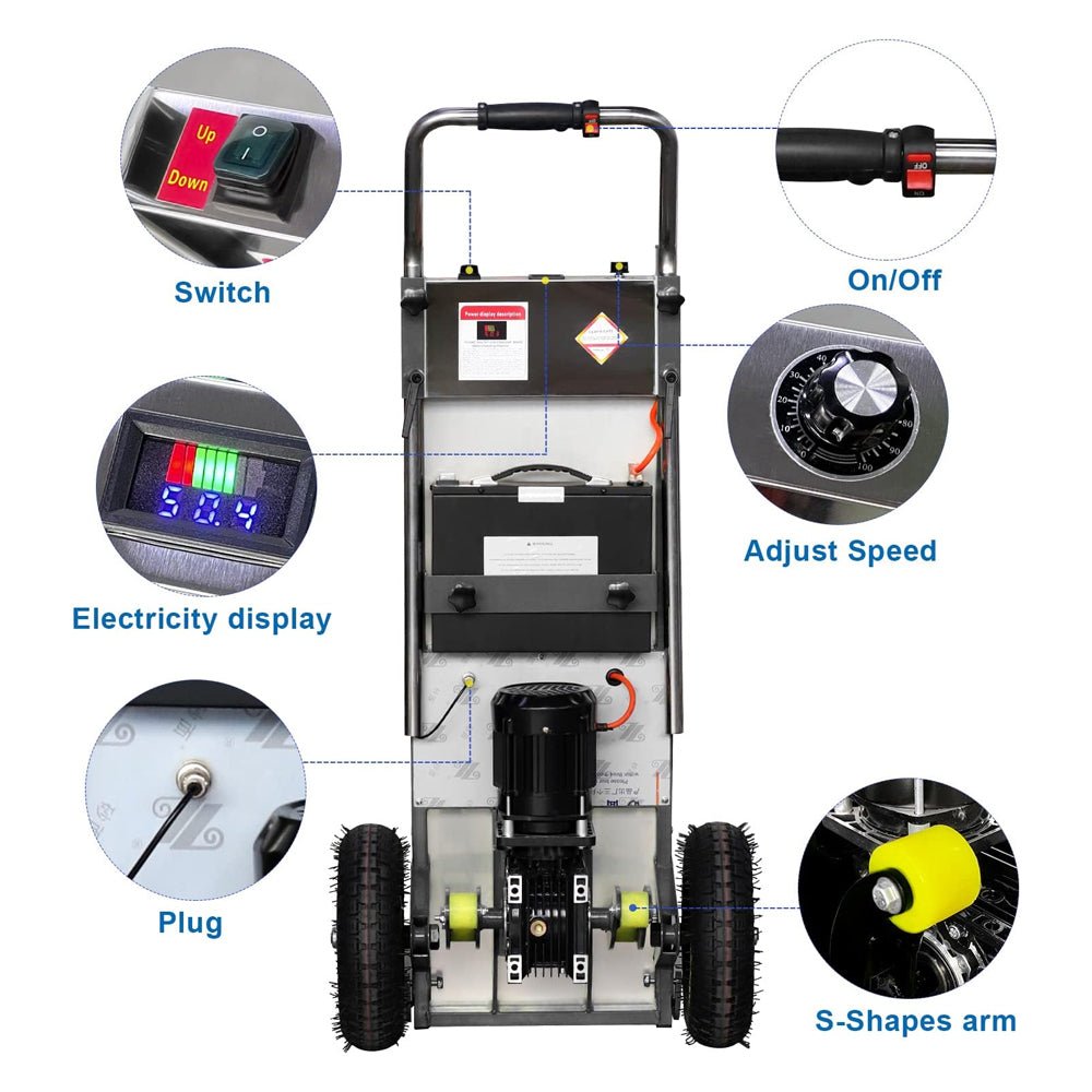 Heavy Duty Electric Motorized Stair Climbing Hand Truck Dolly, 880LBS (96372821)