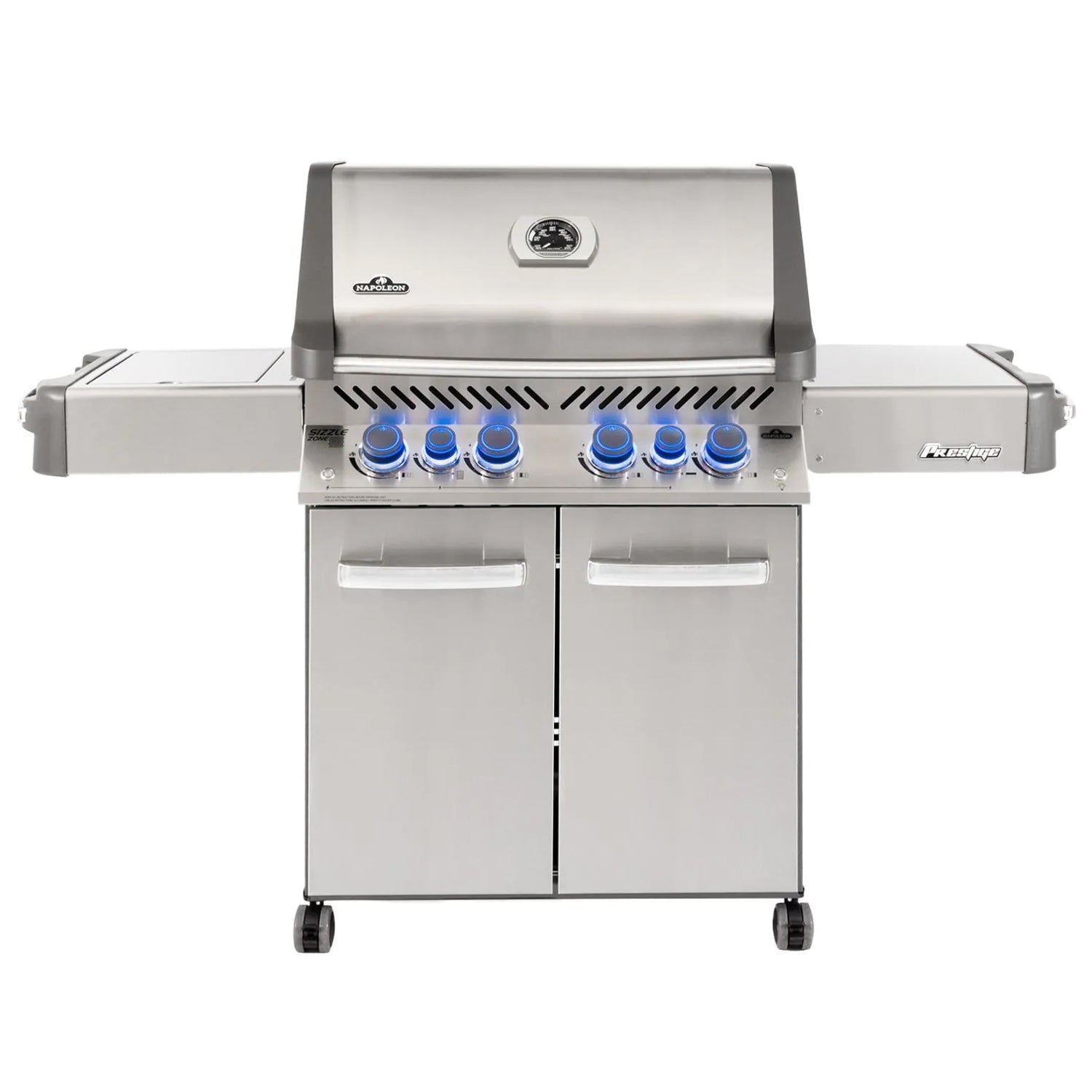 NAPOLEON Prestige 500 Natural Gas Grill W/ Infrared Rear Burner & Infrared Side Burner and Rotisserie Kit (P500RSIBNSS-3)