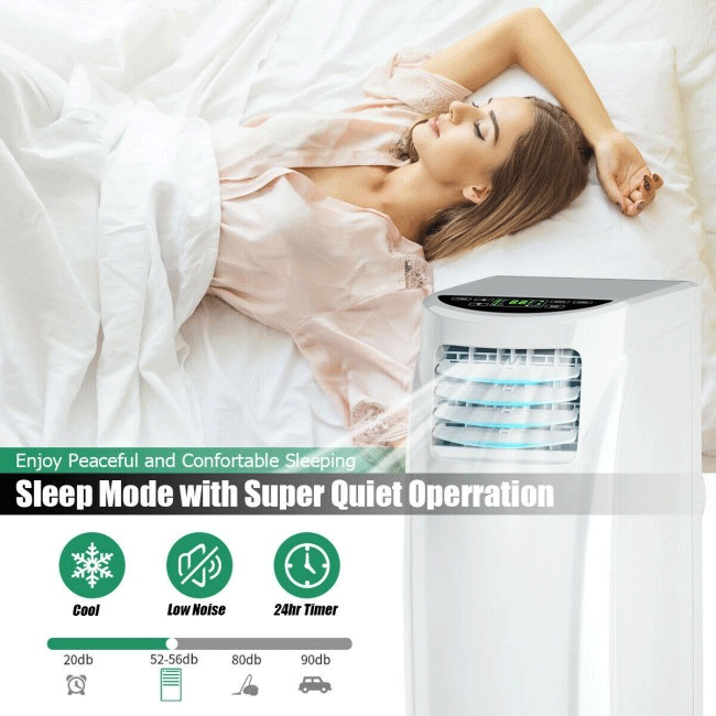 Portable Electric Stand Up AC Unit W/ Sleep Mode & Dehumidifier, 8000 BTU