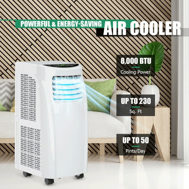 Portable Electric Stand Up AC Unit W/ Sleep Mode & Dehumidifier, 8000 BTU