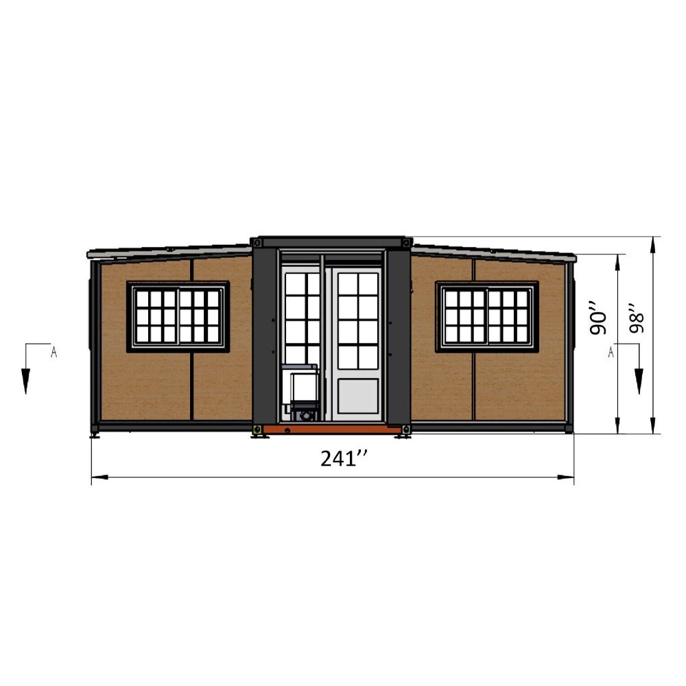 Portable Prefabricated Expandable Tiny House Kit With Restroom, 13x20FT (91735468)