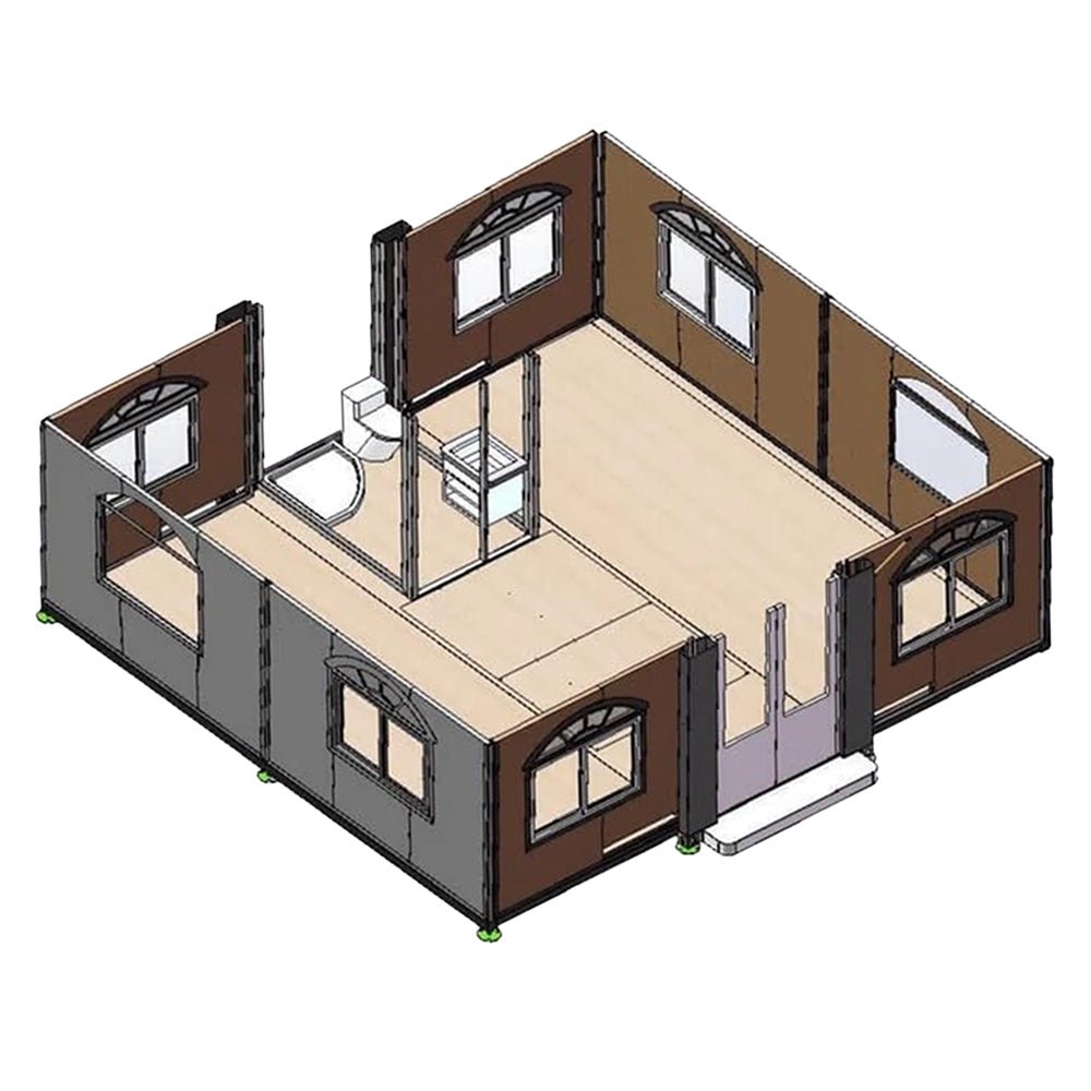 Portable Prefabricated Expandable Tiny House Kit With Restroom, 13x20FT (91735468)