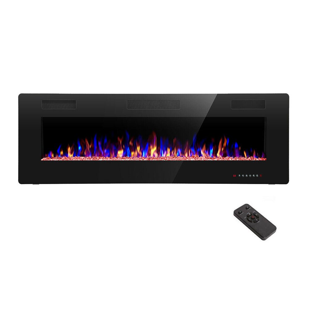 Premium 42' Ultra Thin Wall Mounted LED Electric Recessed Fireplace Heater, 1500W (94825469)