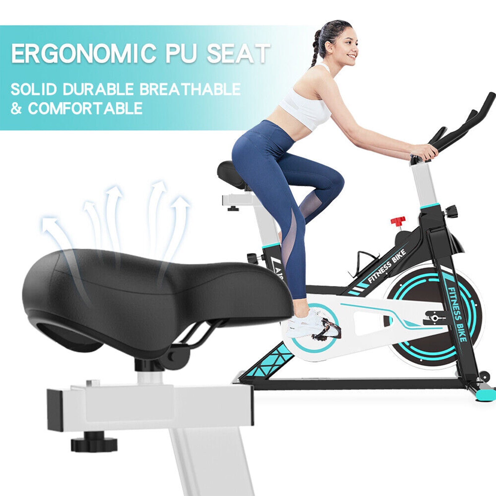 Premium Indoor Stationary Cycling Spin Workout Excercise Bike, 360LBS (95601435)