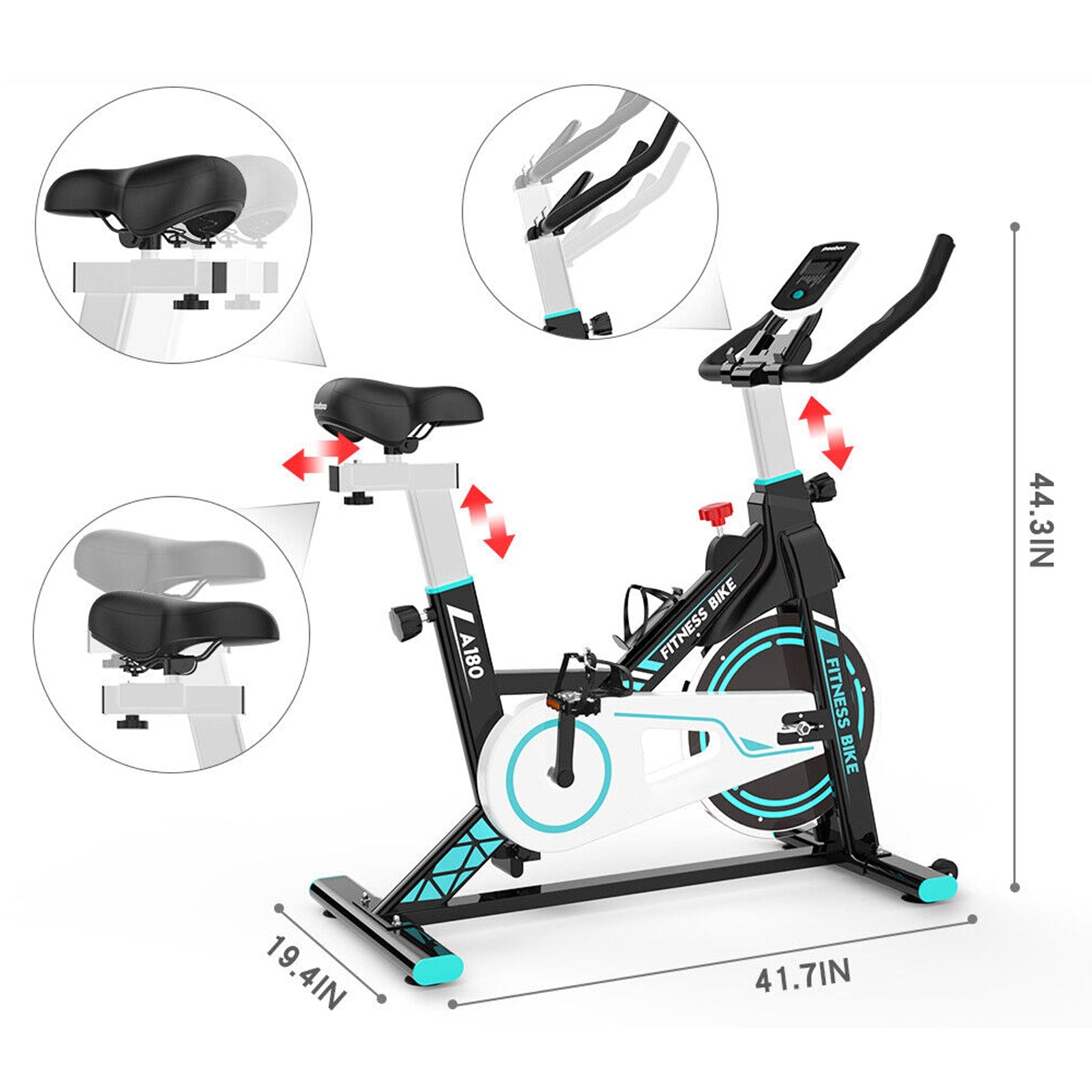 Premium Indoor Stationary Cycling Spin Workout Excercise Bike, 360LBS (95601435)