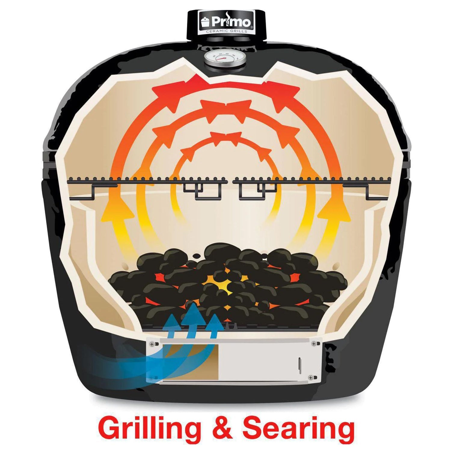 PRIMO Oval Large 300 Ceramic Kamado BBQ Grill W/ Stainless Steel Grates - PGCLGH (95414871)