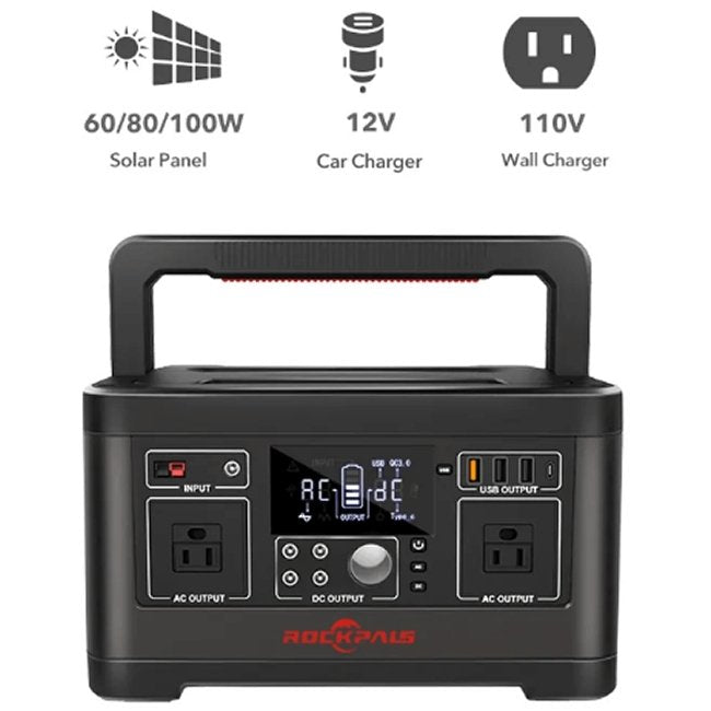 ROCKPALS 520WH High Capacity Portable Outdoor Power Station, 500W