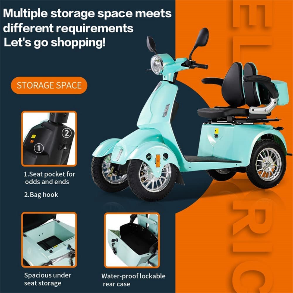 ZVG Heavy Duty 800W 60V/20AH Four Wheel All-Terrain Travel Mobility Scooter For Adults And Seniors, 500LB (97156342)