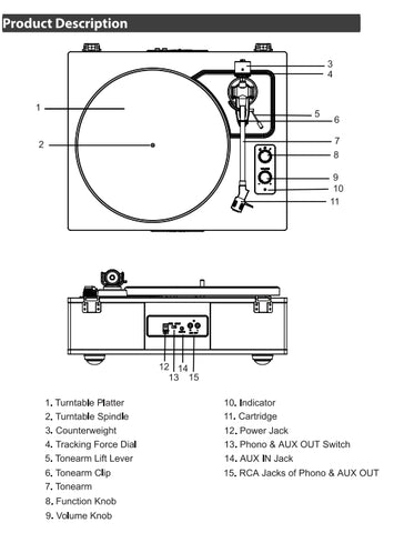 Angels Horn H019 Hi-Fi Bluetooth Turntable with Built-in Speakers Product Description