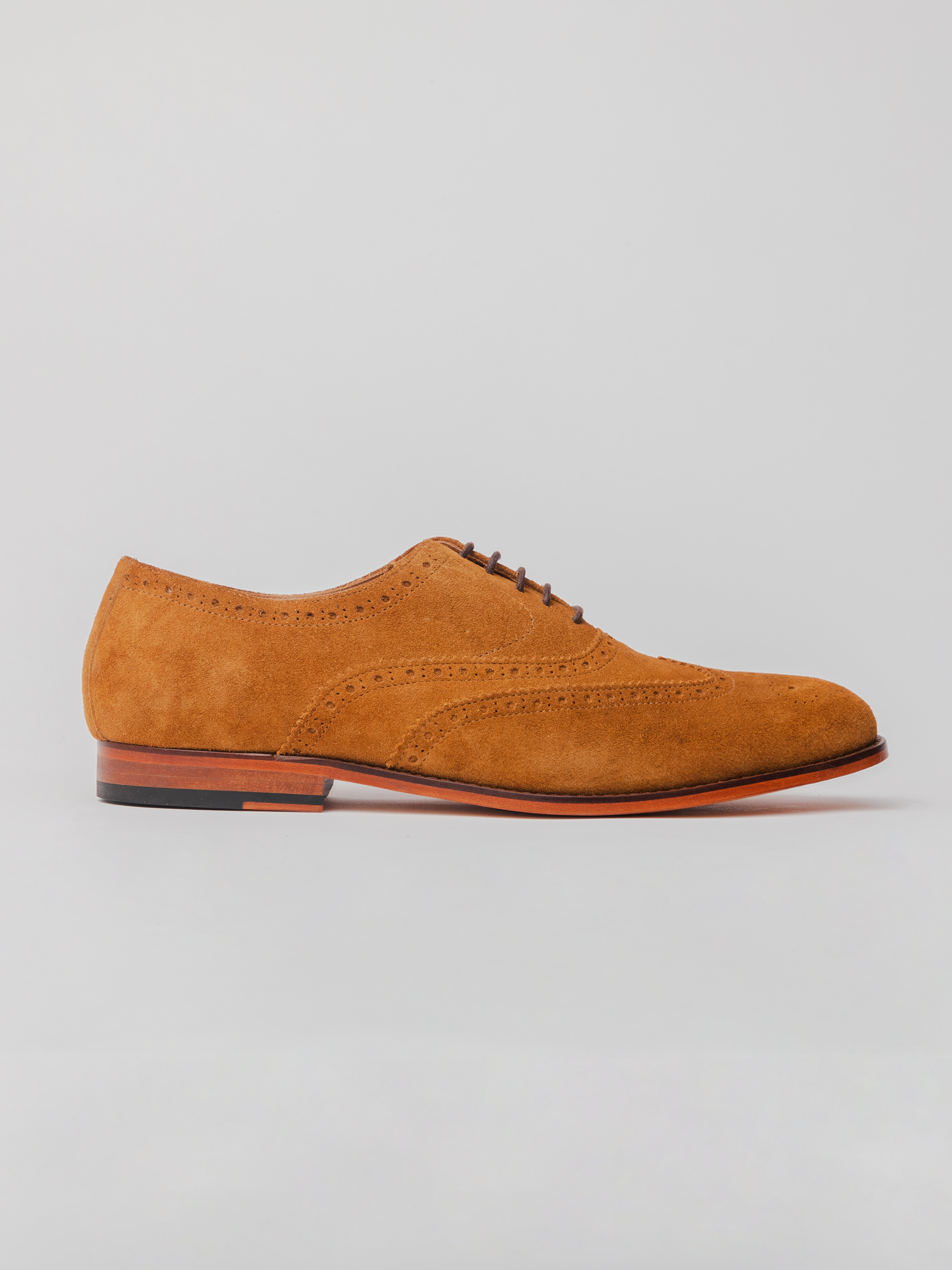 Helio Wingtip Oxford - Cognac Suede