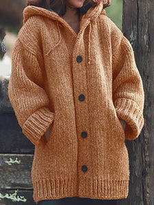 💥【40% OFF】2020 NEW Button Down Hooded Knitted Cardigan👚