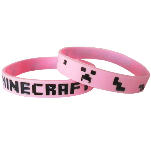 MINECRAFT WRISTBAND - PINK AND BLACK