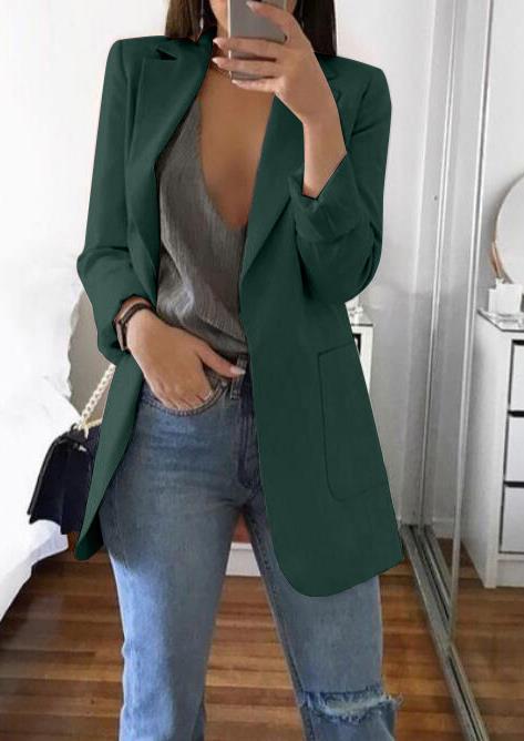 Women New Casual Slim Long Sleeves Turn-Down Collar Cardigan