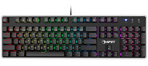 NPET K20 Gaming Keyboard Customizable RGB Lighting Wired Keyboard 