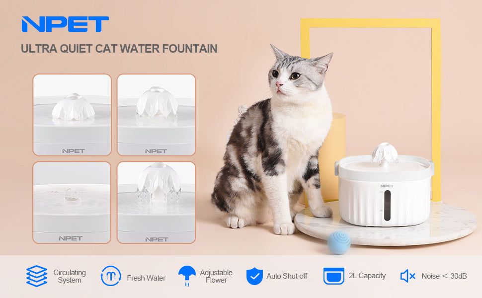 NPET Flower Cat Water Fountain