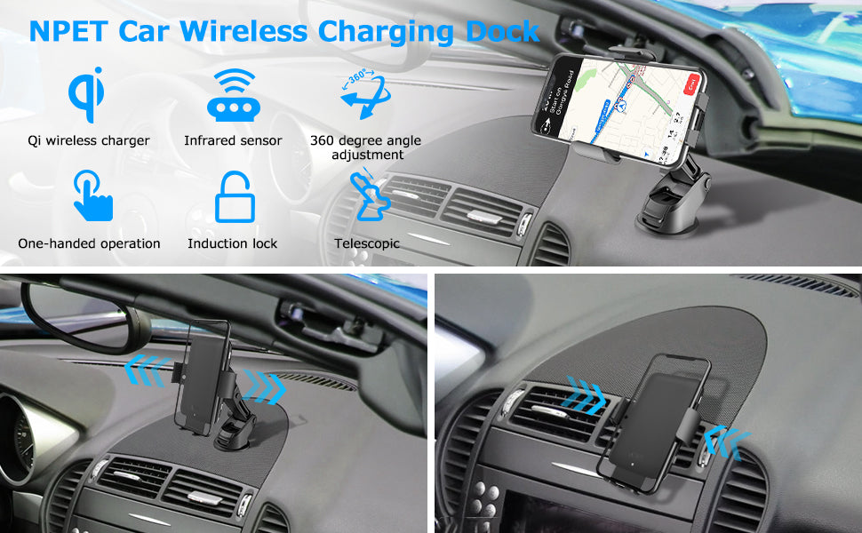 NPET Wireless Car Charger Mount