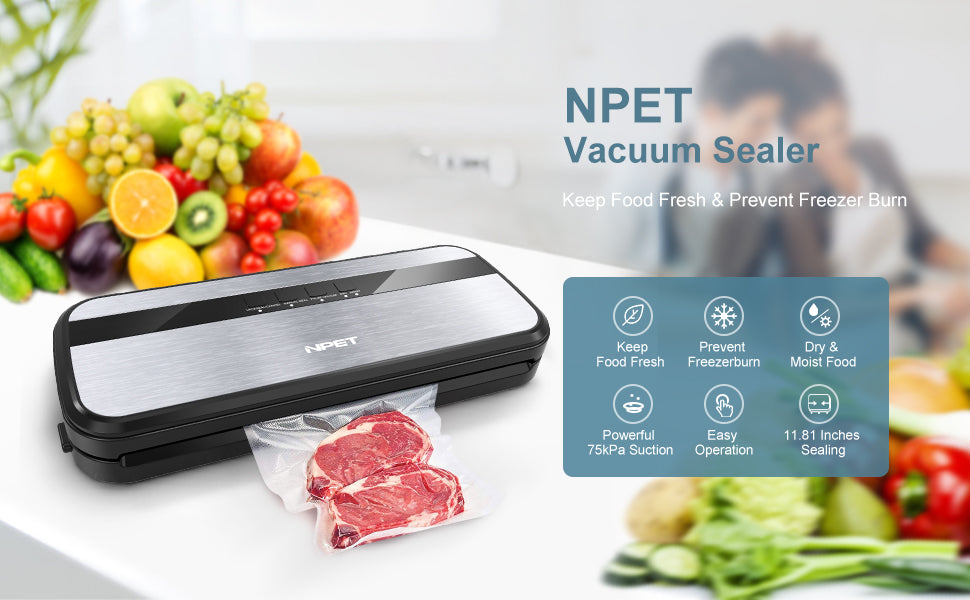 NPET Vacuum Sealer Machine for Dry and Moist Food Fresh Preservation – NPET  Online Store