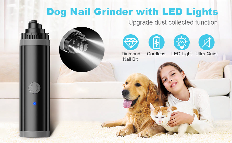 Nail grinder with LED lights