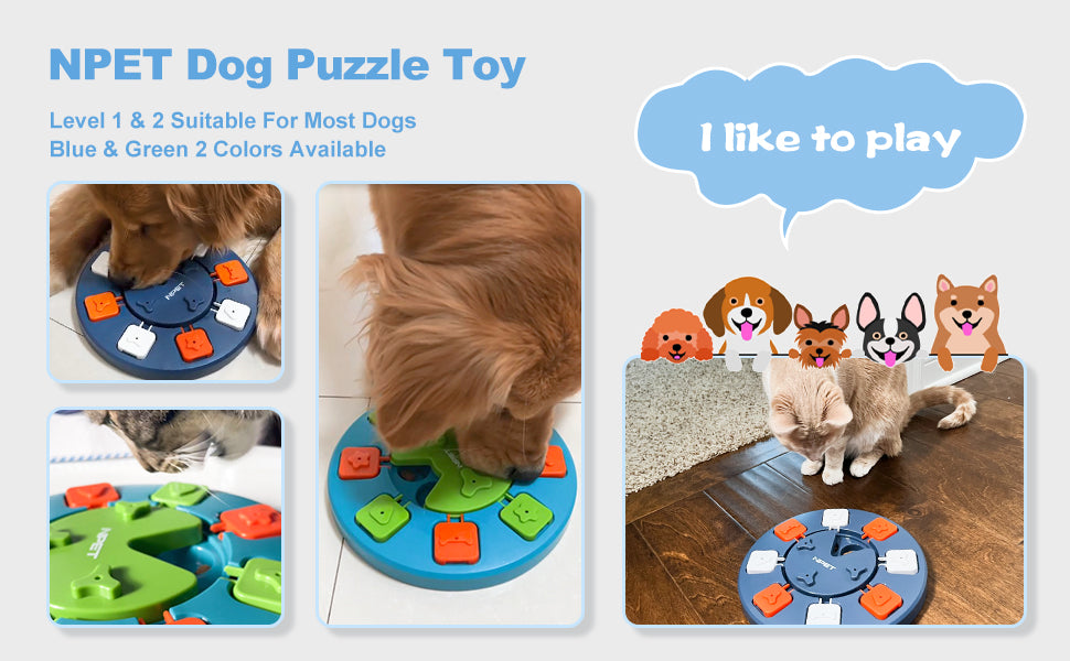 NPET Dog Treat Dispenser Slow Feeder Pet Puzzle Interactive Toys