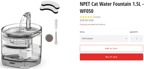 wf050 cat water fountain