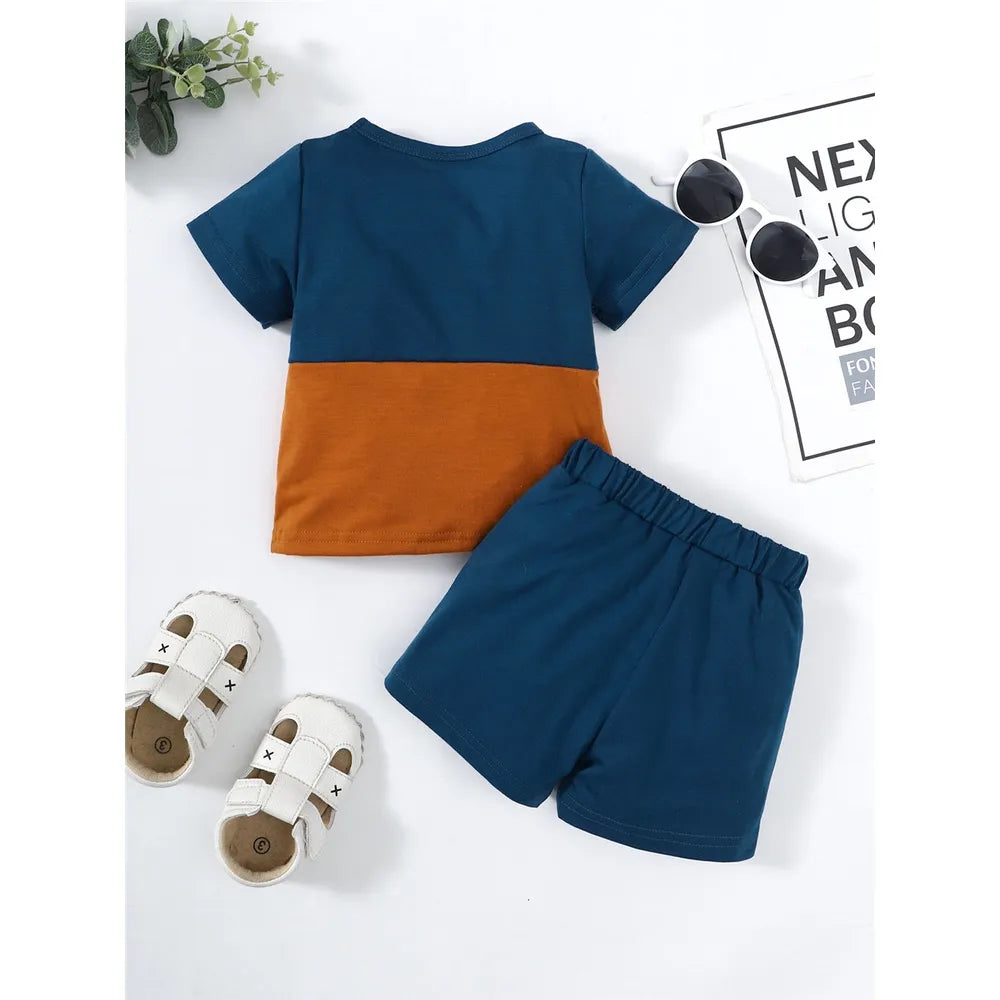 1-4 Years Toddler Clothing Baby Boy - 2PCS Summer Sport 2PCS Outfit - Casual Clothes Set Short Sleeve Top + Shorts