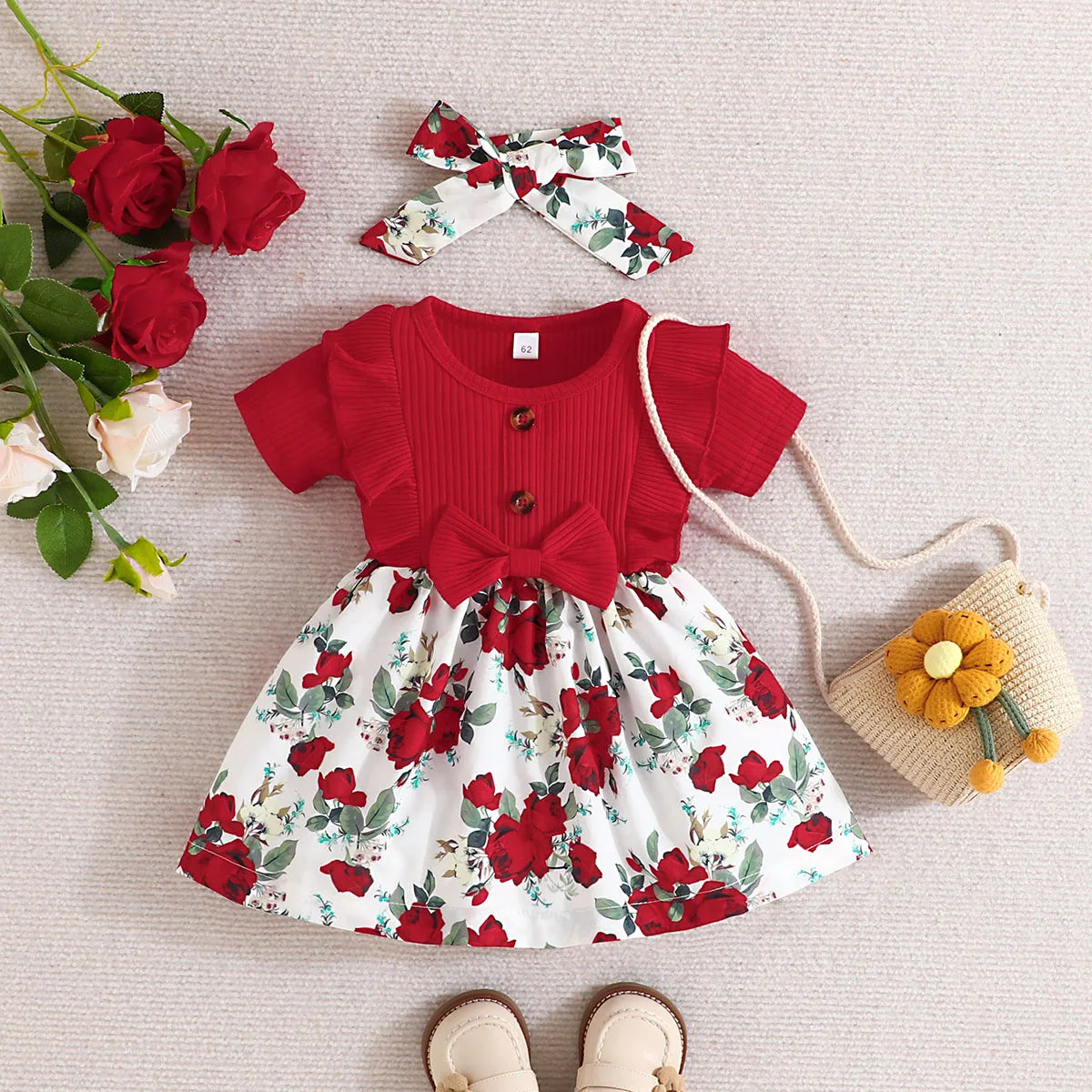 Dress Baby Girl 0-3 Years old Summer Short Sleeve Fashion Cute Floral Kids Princess Dresses For Newborn Baby Girls