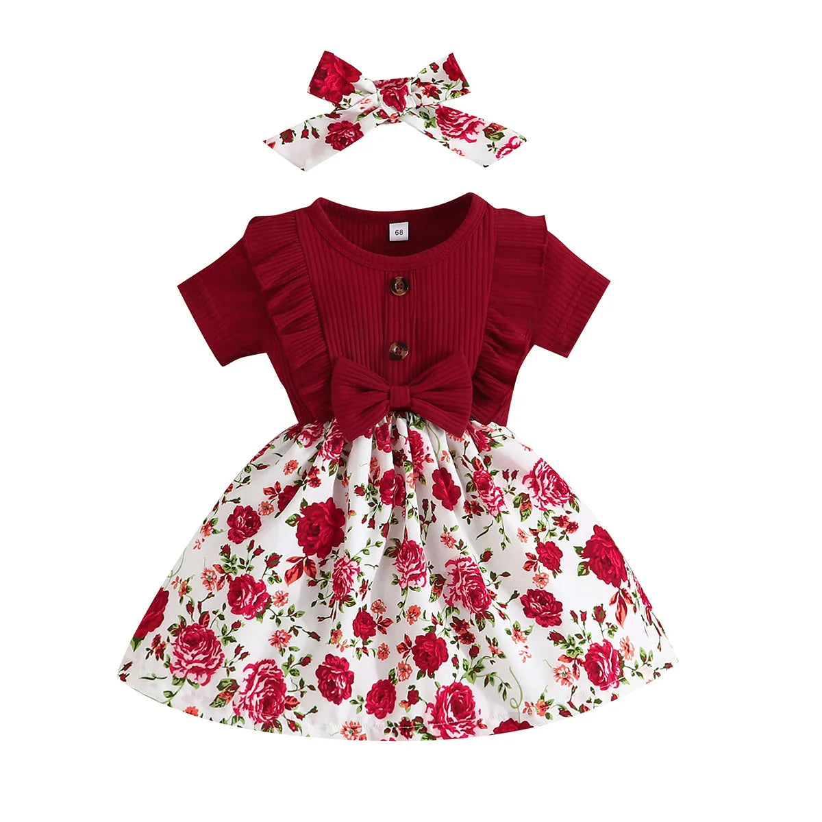 Dress Baby Girl 0-3 Years old Summer Short Sleeve Fashion Cute Floral Kids Princess Dresses For Newborn Baby Girls
