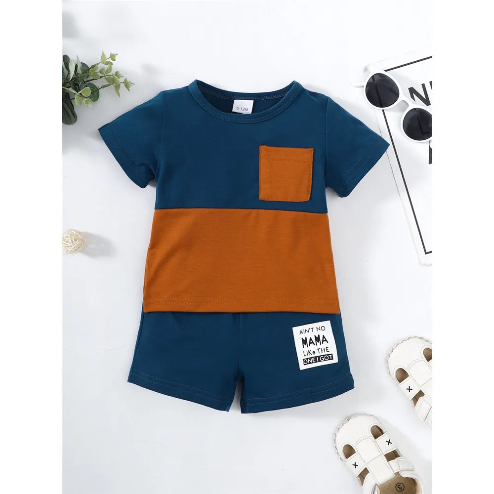 1-4 Years Toddler Clothing Baby Boy - 2PCS Summer Sport 2PCS Outfit - Casual Clothes Set Short Sleeve Top + Shorts