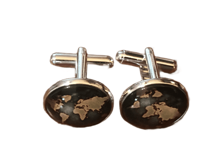 World Map Cufflinks (023)