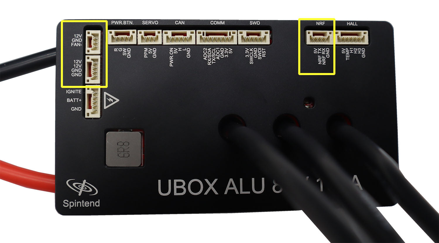 ubox aluminum 12v ports and fan port function