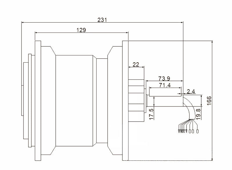 10inch 6x6.0 fat tire hubmotor diagram