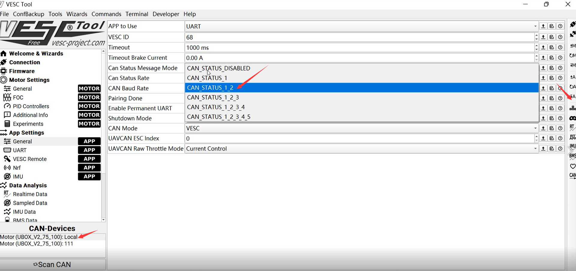 Step5, how to check the firmware version in vesc tool