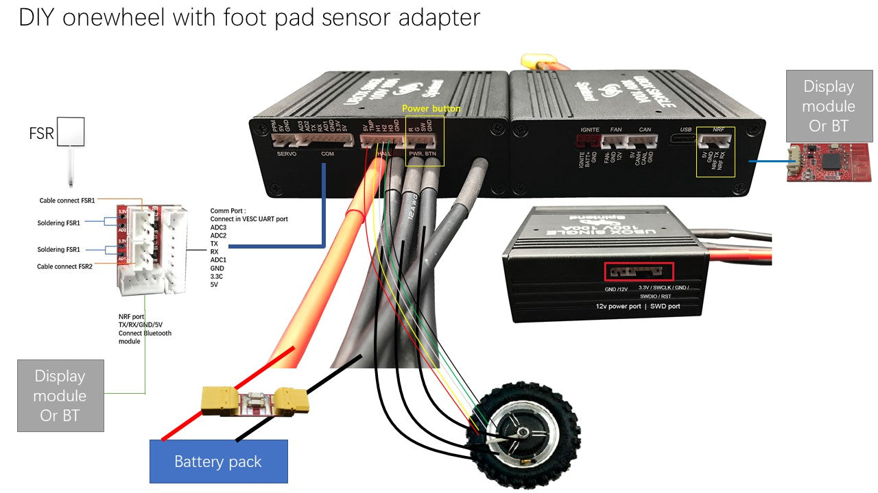 foot pad sensor adapter for diy onewheel