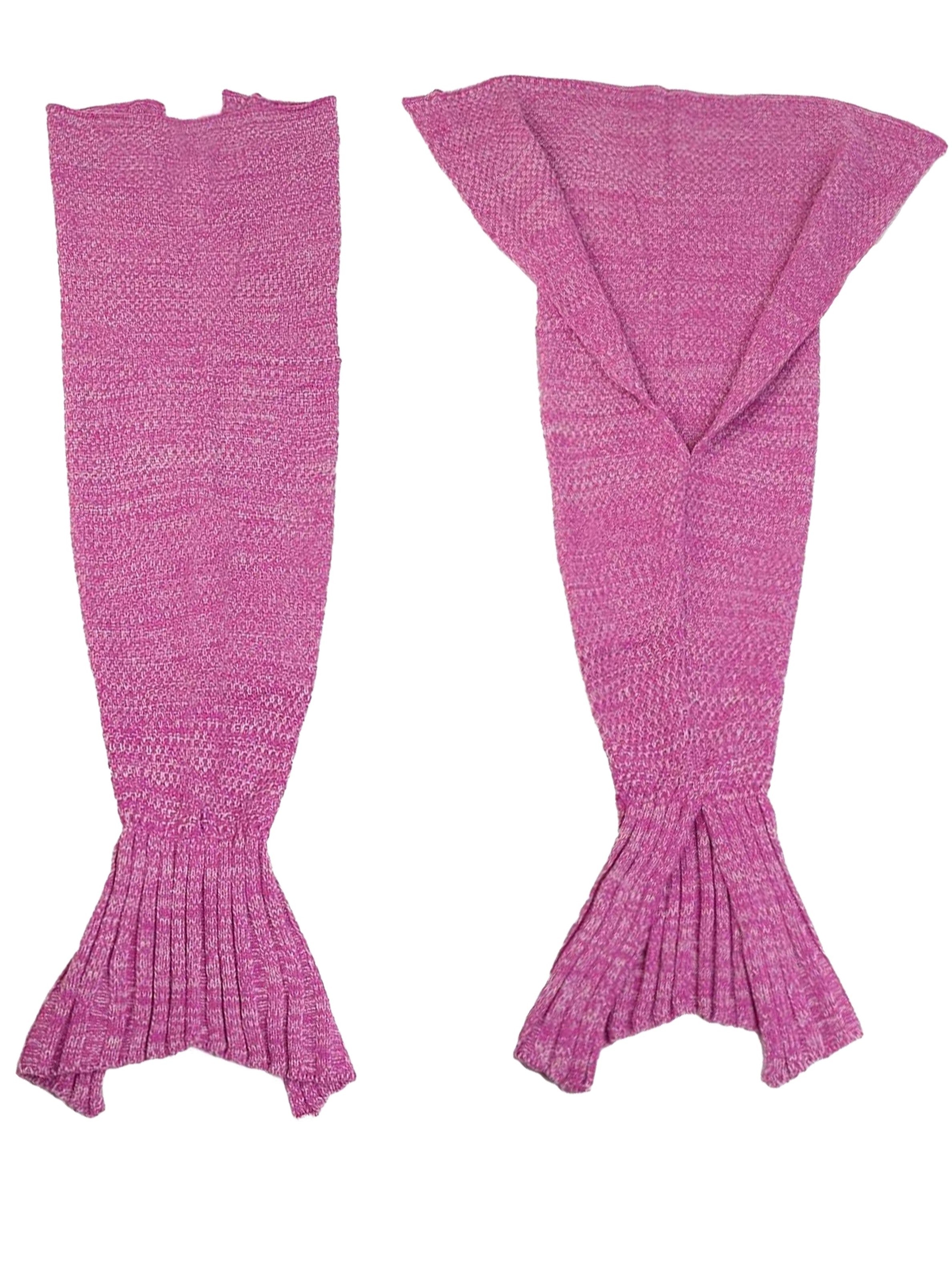 Crochet Adult/Teen/Kids Mermaid Blanket with Tail fuchsia-White