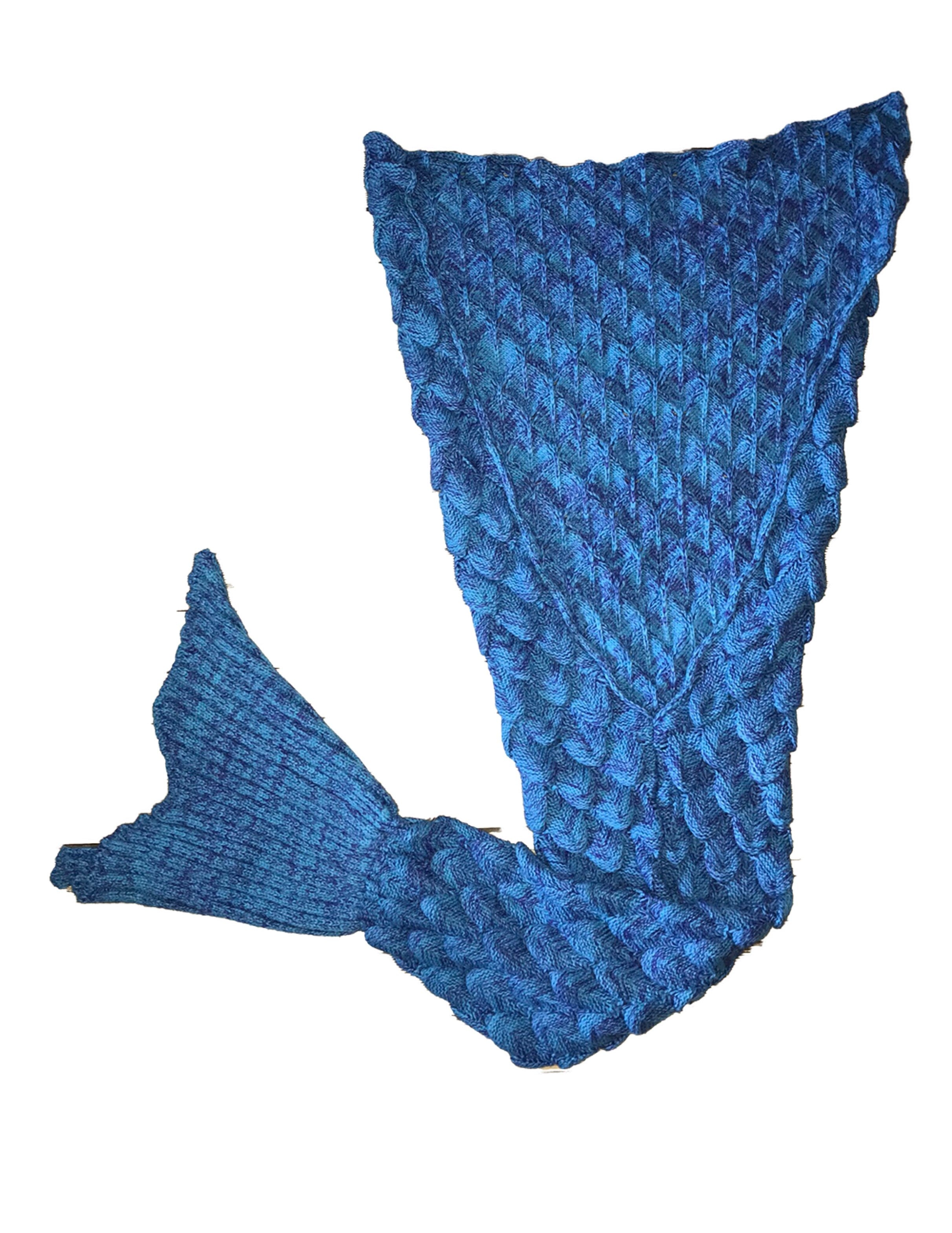 Crochet Adult/Teens Mermaid Blanket with Tail Powder blue-Purple